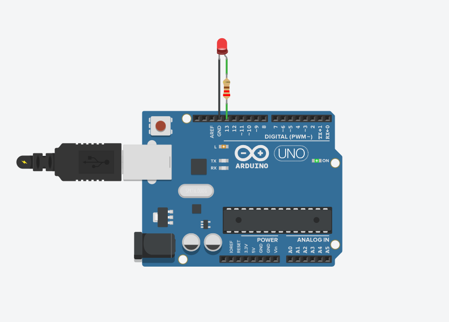 LED Blinking Using Arduino UNO circuit diagram